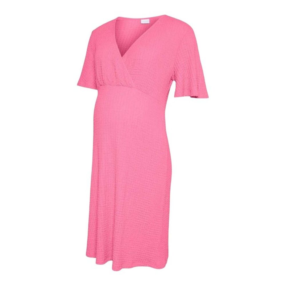 Mamalicious Womens/Ladies Tess Seersucker V Neck Maternity Wrap Dress / Sachet P